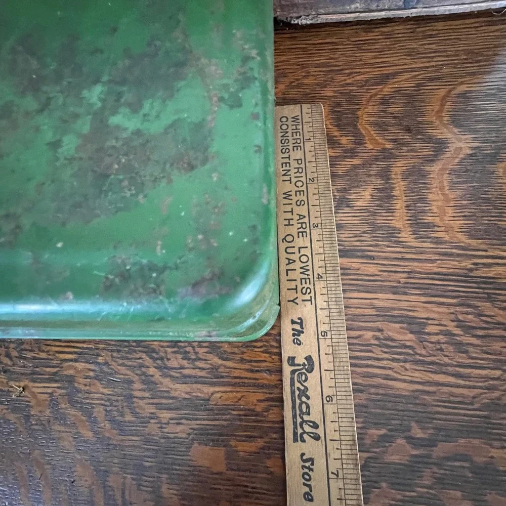 Vintage Climax Green Metal Toolbox Industrial Steel Storage Box Small Chest